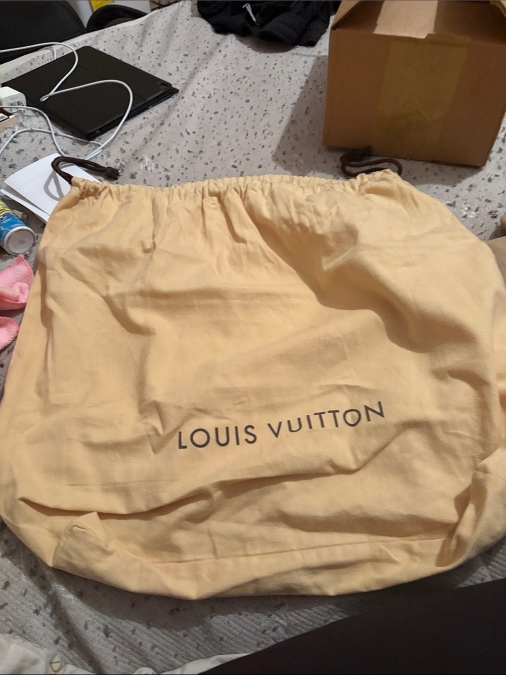 Louis Vuitton Yellow Canvas Drawstring Dust Bag